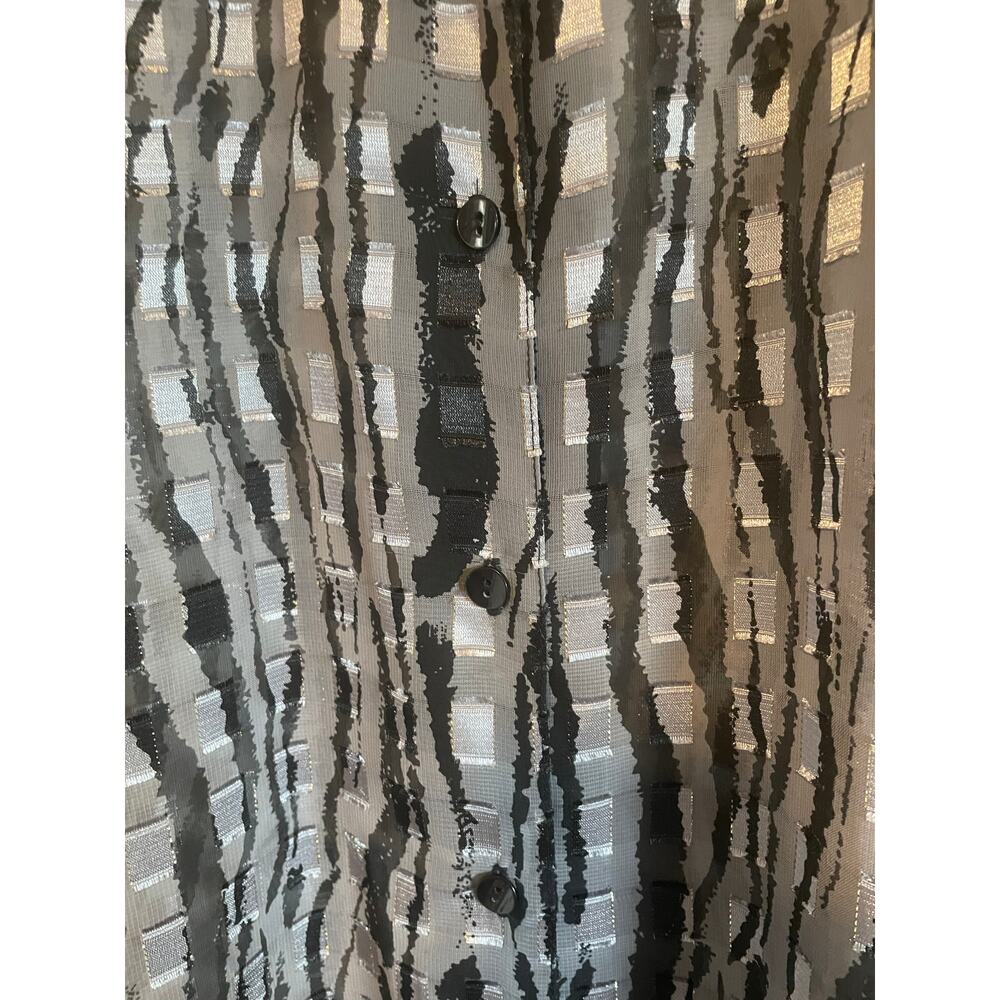 Notations Sheer Button Down Blouse Long Sleeve Bl… - image 4